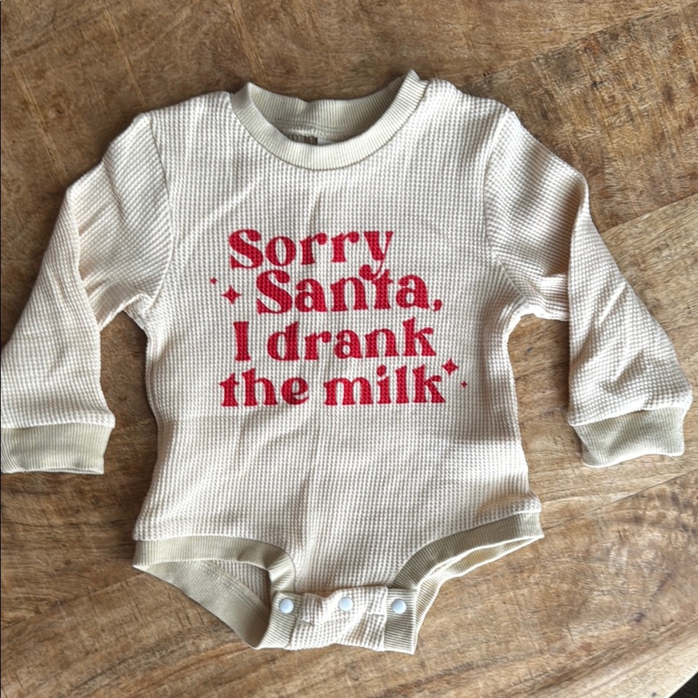 Long Sleeve Thermal Santa Christmas Onesie ||